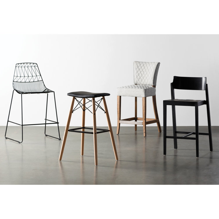 Lucy Black Metal Saddle Style Counter Stool