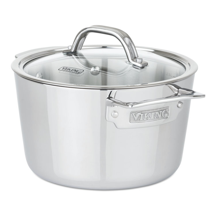Viking 3.4 Quart Stainless Steel Soup Pot with Glass Lid
