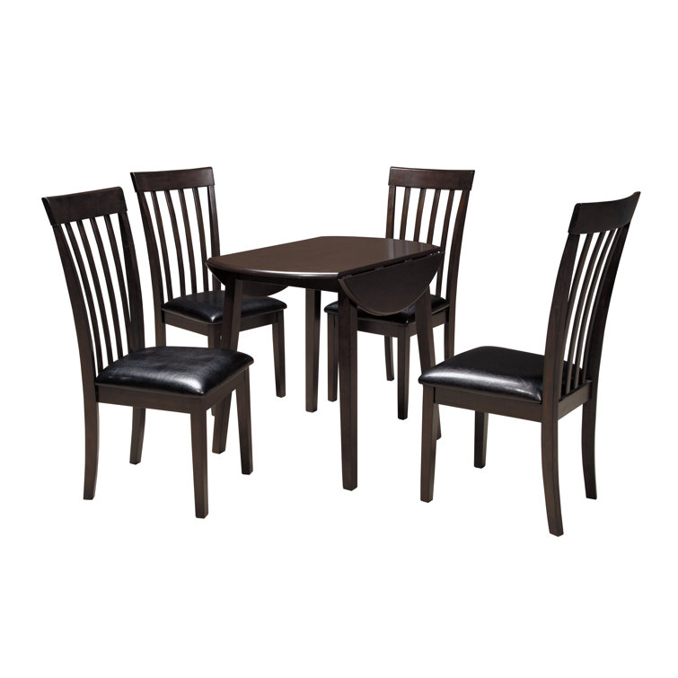 Transitional Dark Brown Birch Veneer 36" Round Extendable Dining Table