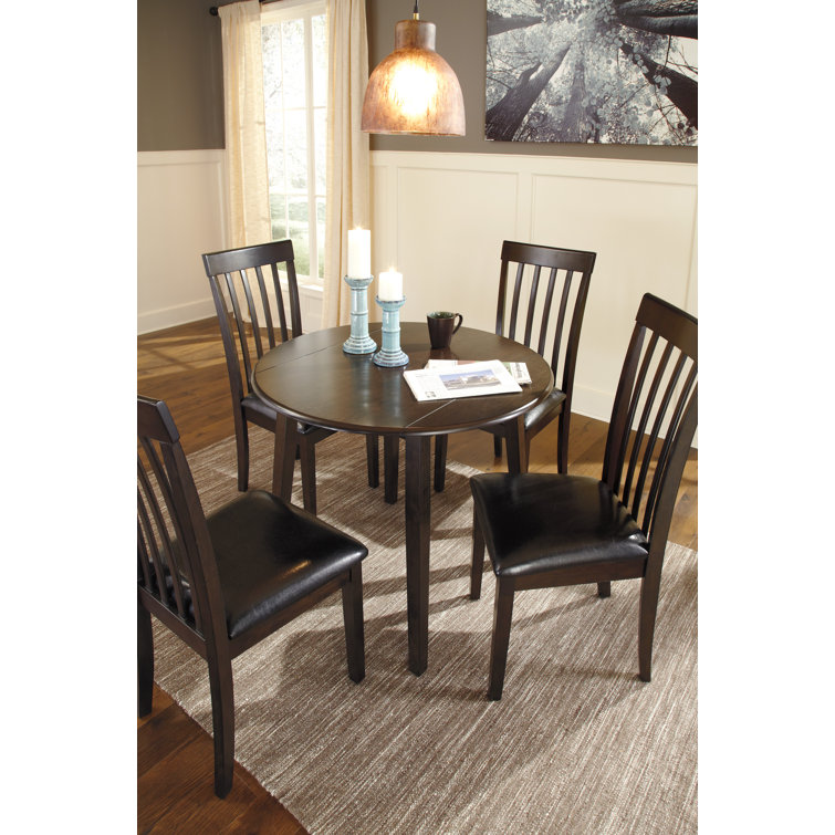 Transitional Dark Brown Birch Veneer 36" Round Extendable Dining Table