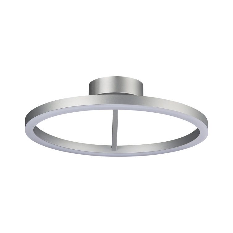 Zuben 20" Satin Nickel Modern LED Drum Ceiling Light