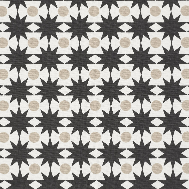 Cosmos Black and Sand Outdoor Fabric with Star Pattern