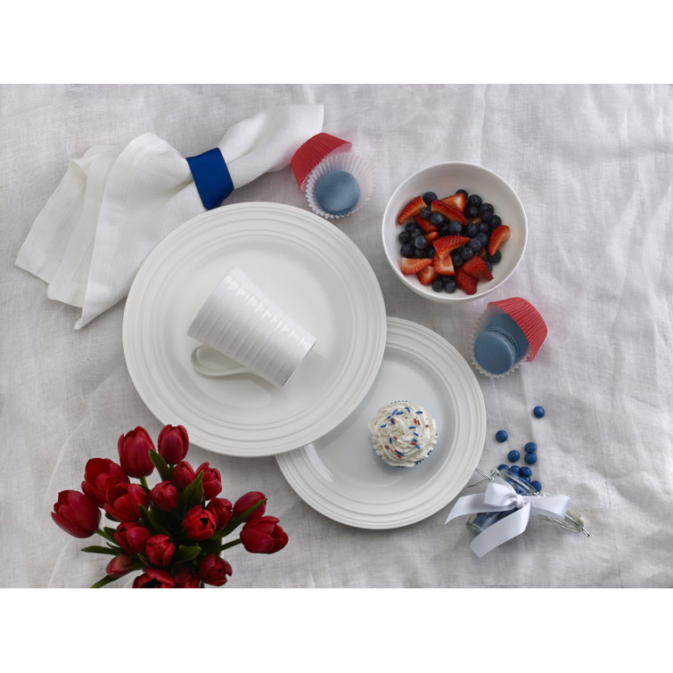Ciara White Porcelain 16-Piece Dinnerware Set, Service for 4