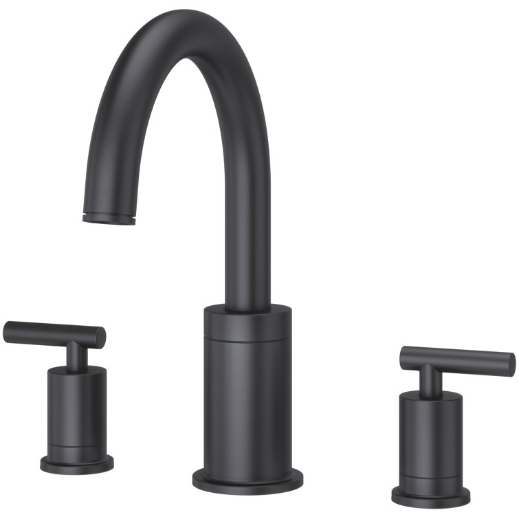 Matte Black Double Handle Deck Mounted Roman Tub Faucet