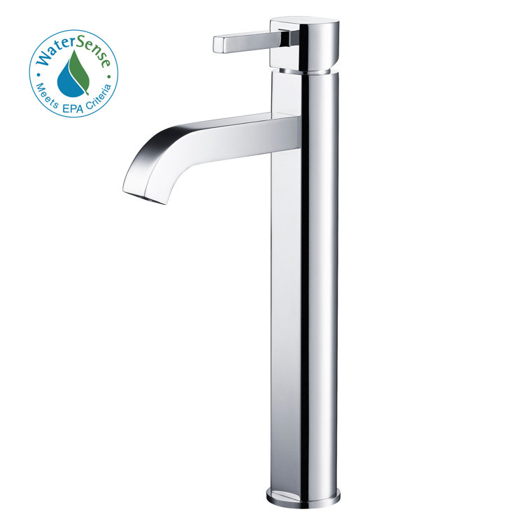 Sleek Satin Nickel Single Lever Vessel Faucet in Chrome