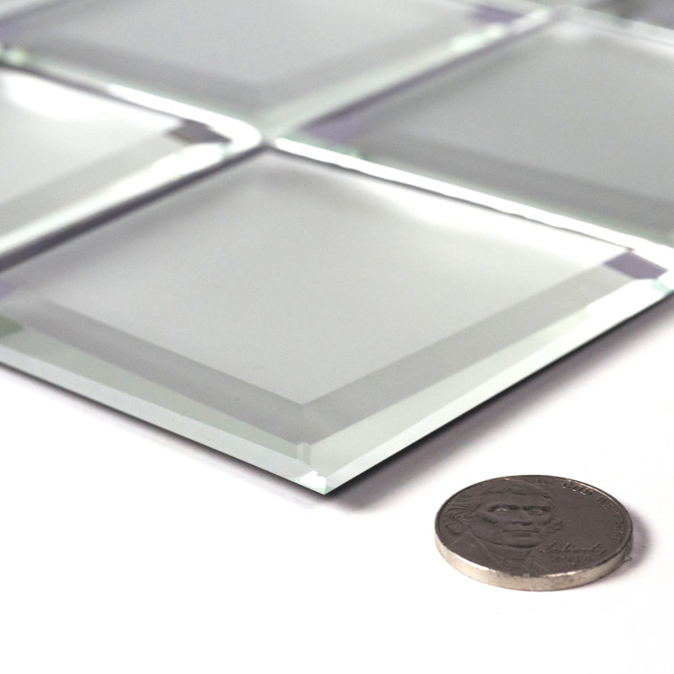 Silver Frosted Matte Beveled Glass Mosaic Tile