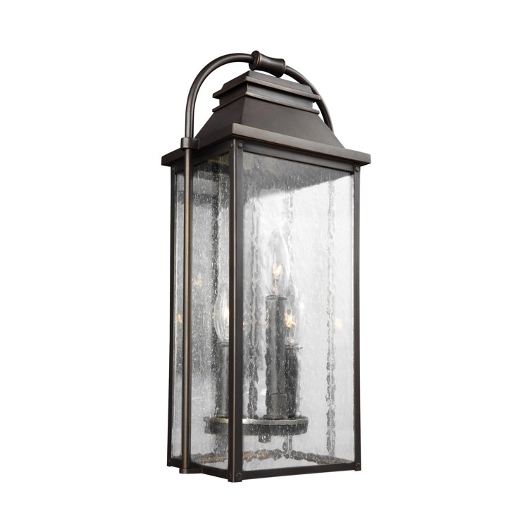 Antique Bronze 22.5" Outdoor Wall Lantern with Clear Seeded Glass