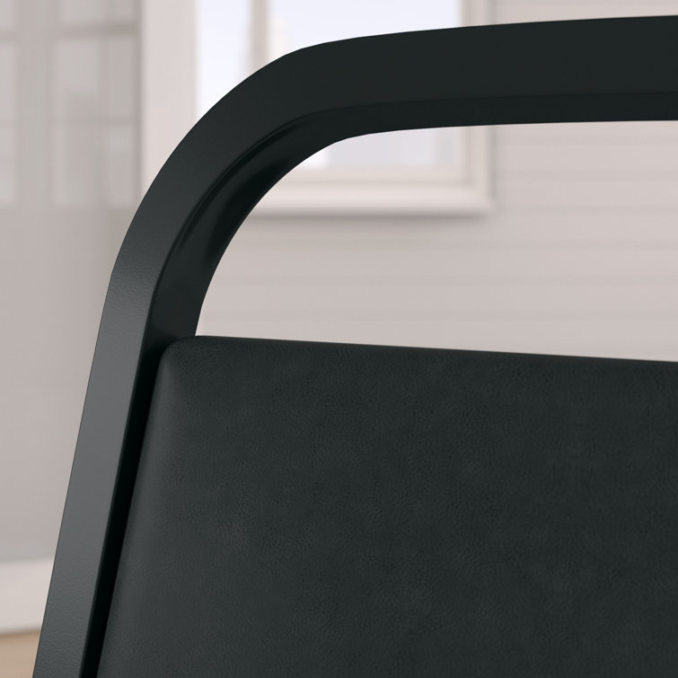Elegant Black Vinyl Banquet Chair with Powder-Coated Steel Frame