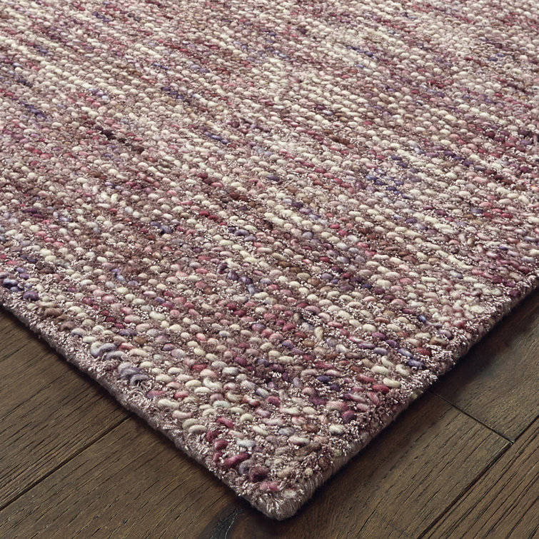 Luxurious Hand-Tufted Gray and Soft Violet Wool-Viscose Runner Rug 2'6" x 8'