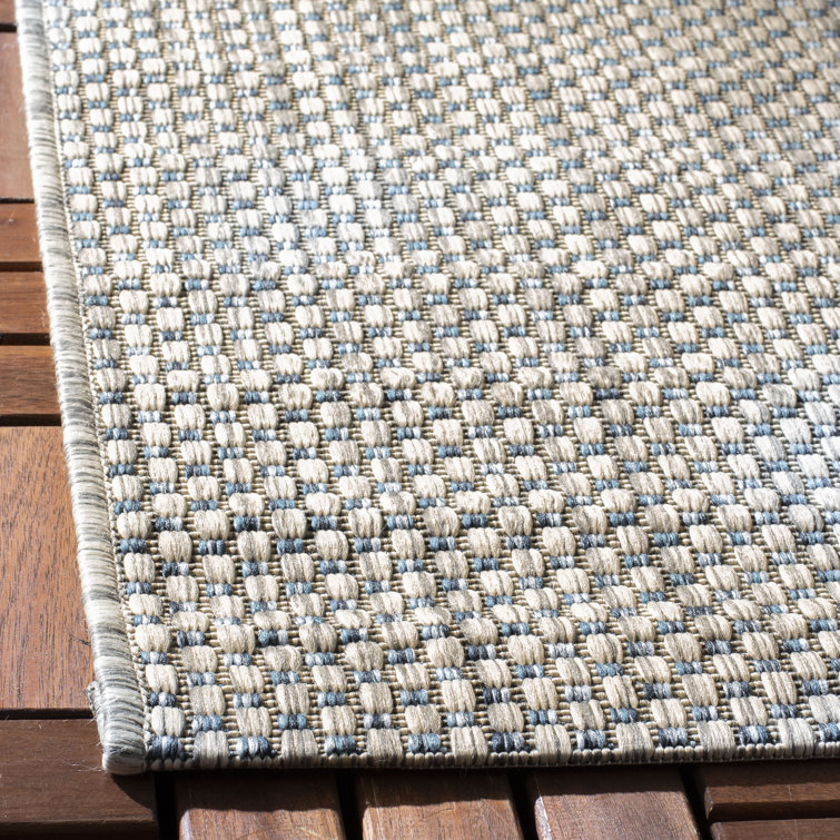 Reversible Easy-Care Synthetic Area Rug in Sleek Gray, 2'7" x 5'