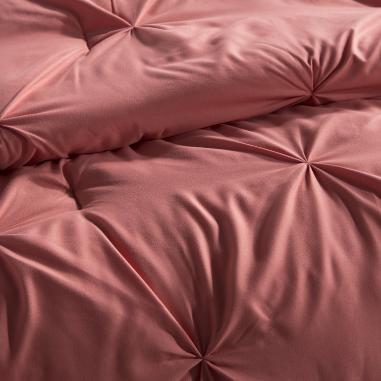 Coral Twin Pintuck Down Alternative Microfiber Comforter Set