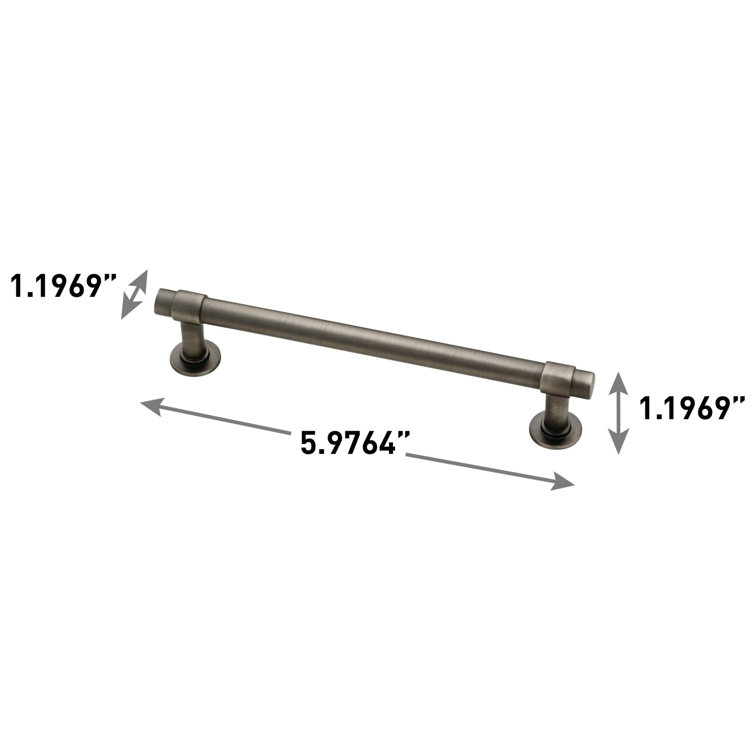 Brushed Nickel Industrial Bar Pulls with Mounting Hardware