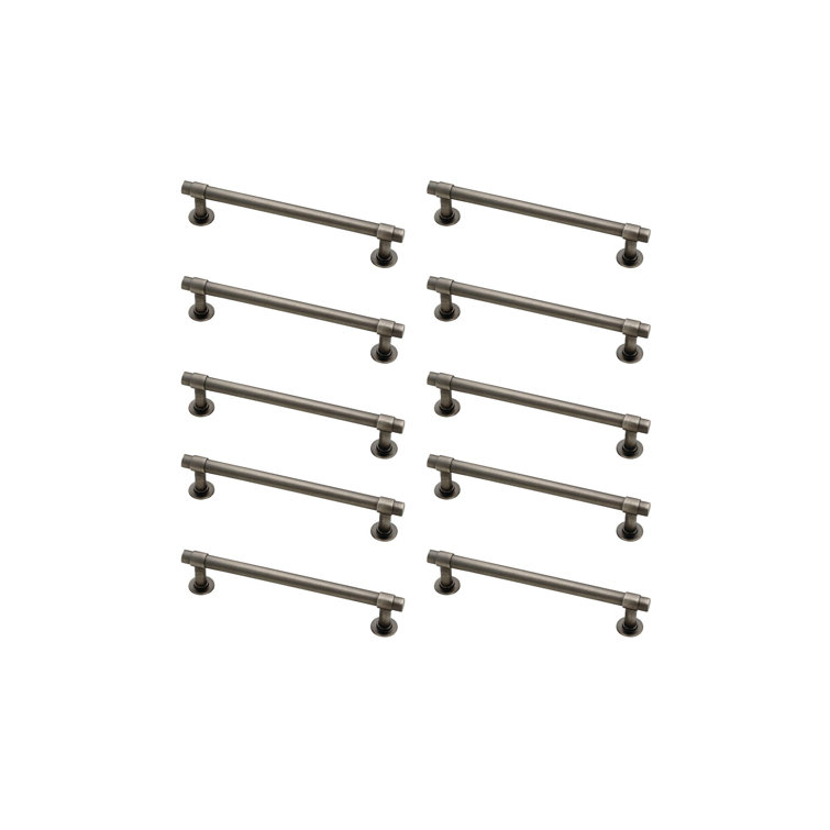 Brushed Nickel Industrial Bar Pulls with Mounting Hardware