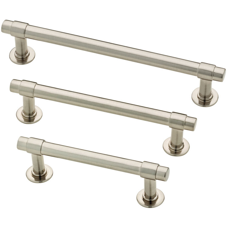 Satin Nickel 4" Modern Bar Pull with Mounting Hardware