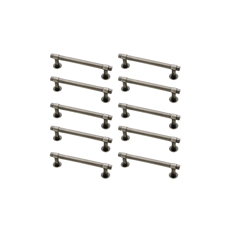 Brushed Nickel Industrial Bar Pulls with Mounting Hardware