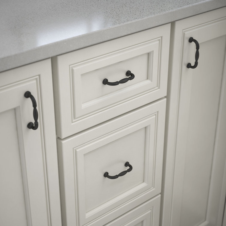 Matte Black Steel and Zinc Traditional Cabinet Pull