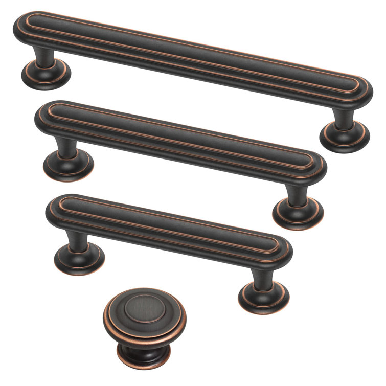 Bronze 1-3/4" Round Cabinet Knob with Copper Highlights