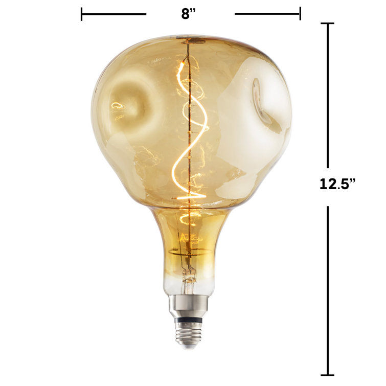 Oversized Amber Glass LED Edison Bulb, 60 Watt Equivalent