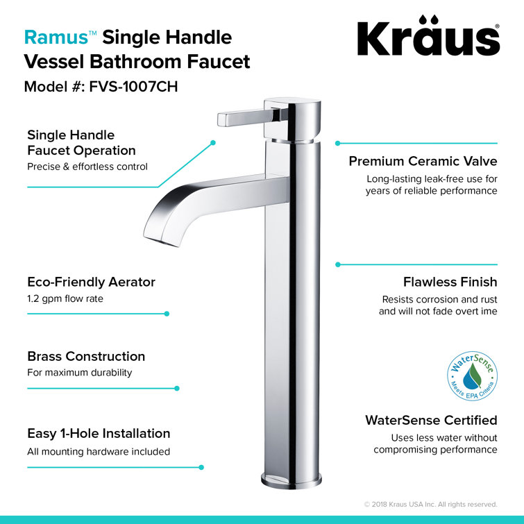 White Ceramic Rectangular Vessel Sink with Chrome Faucet