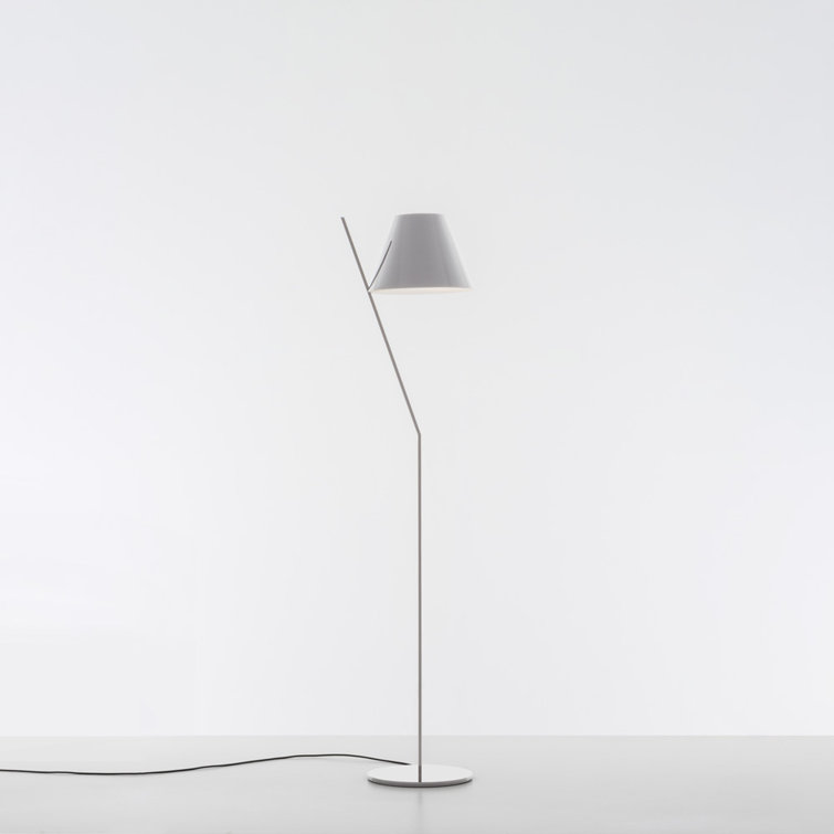 La Petite Polished White Geometric Floor Lamp
