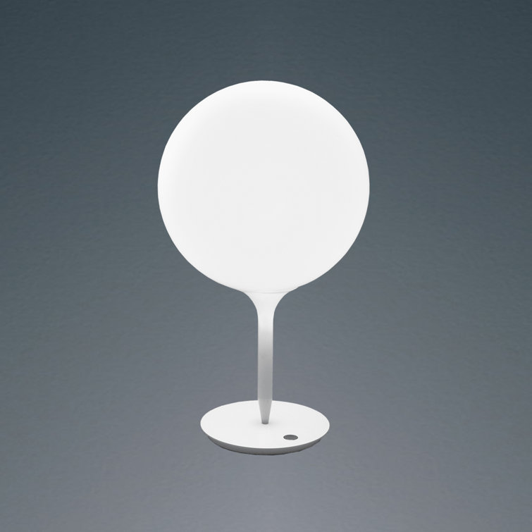 Castore White Sphere Desk Lamp with Luminous Stem