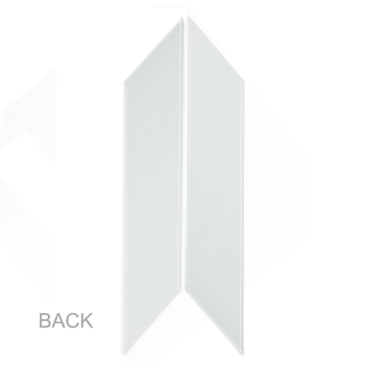 Nature 3.75" x 11.75" Gray and White Glass Chevron Tile