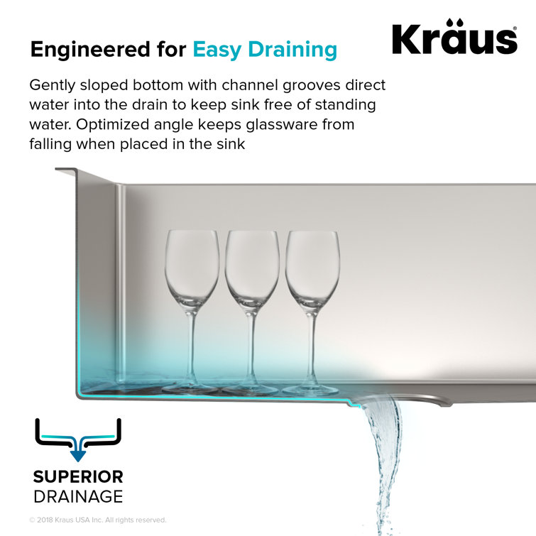 Kraus 32-Inch Satin Stainless Steel Double Bowl Undermount Sink
