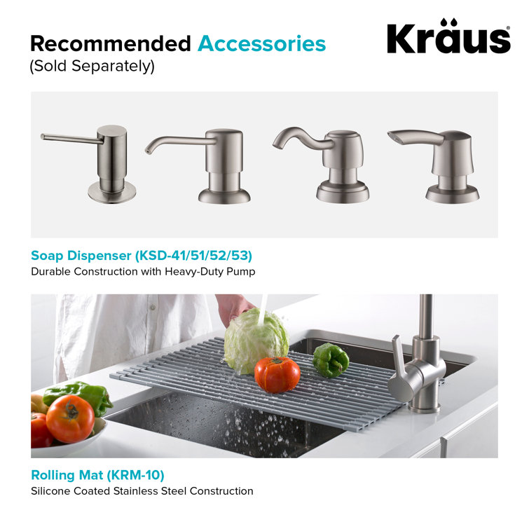 Kraus 32-Inch Satin Stainless Steel Double Bowl Undermount Sink