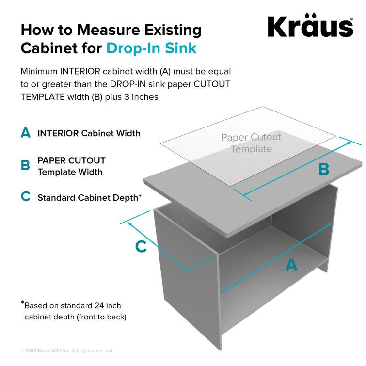 Kraus 33" Satin Stainless Steel Double Bowl Drop-In Kitchen Sink