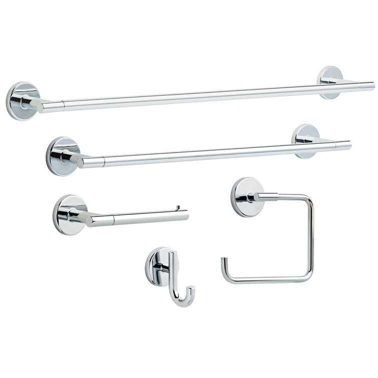 Chrome Minimalist Wall Mount Single Post Toilet Paper Holder