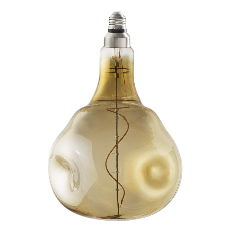 Oversized Amber Glass LED Edison Bulb, 60 Watt Equivalent