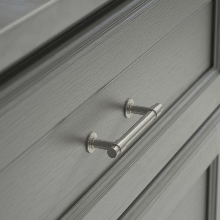 Satin Nickel 4" Modern Bar Pull with Mounting Hardware
