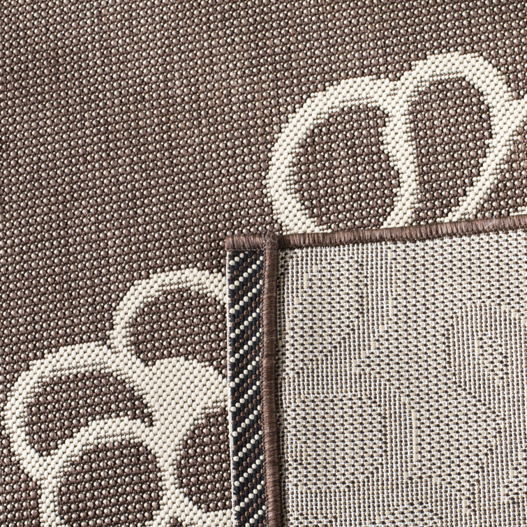 Off-White Synthetic Rectangular Easy Care Outdoor Rug