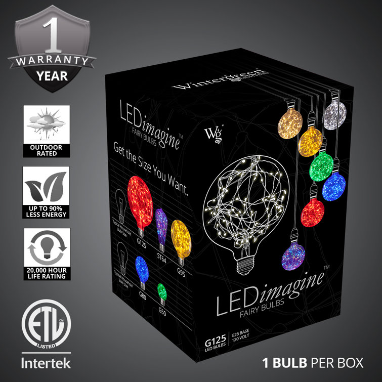 Multicolor LED Globe Fairy Light Bulb with E26 Base
