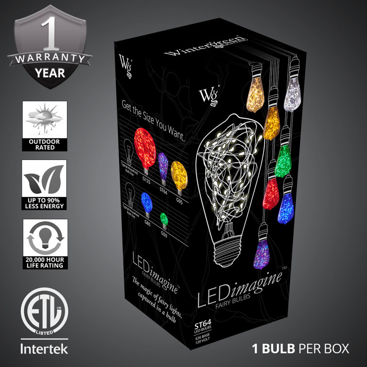 Multi-Color LED Fairy String Light Bulb with E26 Base