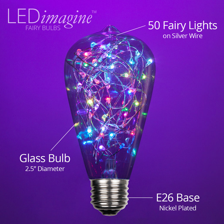 Multi-Color LED Fairy String Light Bulb with E26 Base