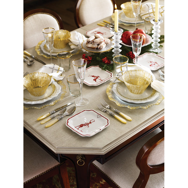 Elegant Gilded Rim Gold 10oz Traditional Glass