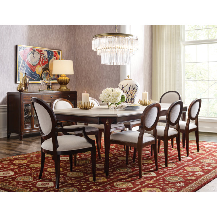 Sahara Linen Upholstered Side Chair with Bordeaux Frame, Set of 2