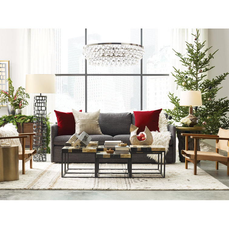 Elegant Bling 6-Light Geometric Nickel & Crystal Chandelier
