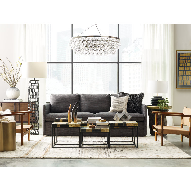 Elegant Bling 6-Light Geometric Nickel & Crystal Chandelier