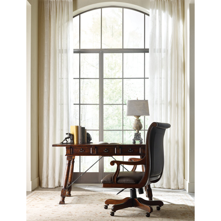 Brown Cherry Genuine Leather Swivel Executive Chair