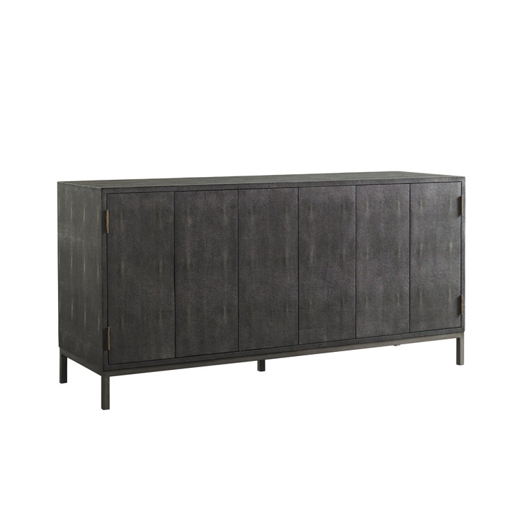 Charcoal Shagreen 64'' Sideboard with Nickel Base