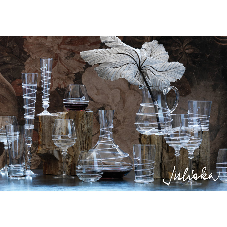 Clear Embossed Glass Tapered Wine Decanter