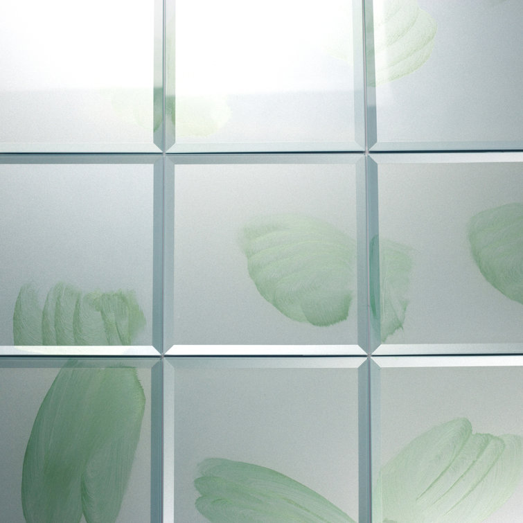 Green Beveled Glass Square Decorative Wall Tile