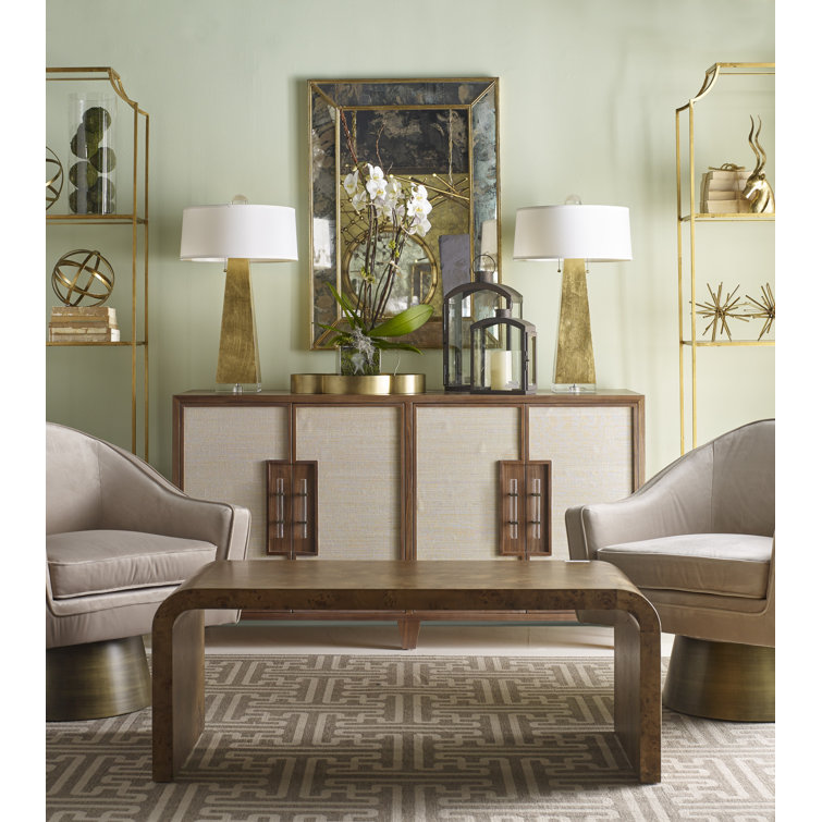 Newbury Rectangular Beige Wood Coffee Table 48"x22"
