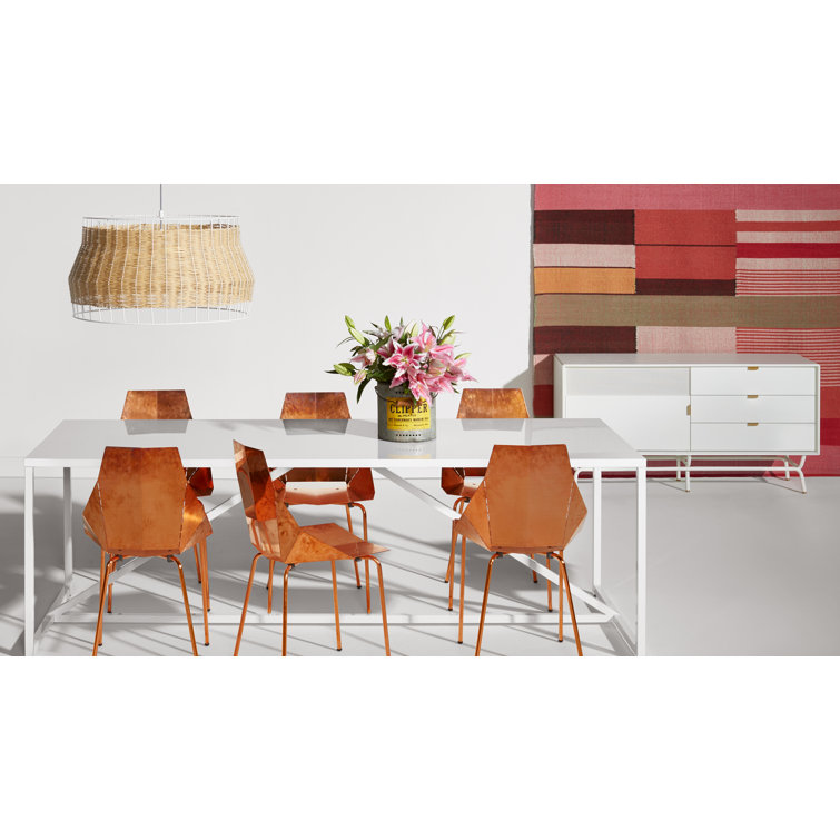 White Bar Height Table with Powder-Coated Steel Frame