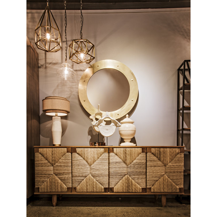 Sian Rush Seagrass and Teak Sideboard - Natural Finish