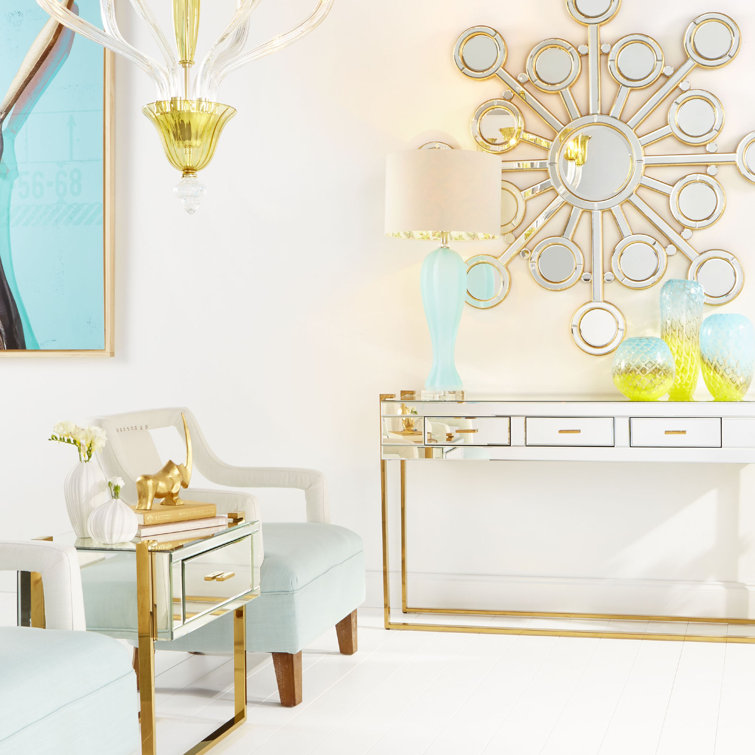 St. Clair Aged Brass Rectangular End Table with Drawer