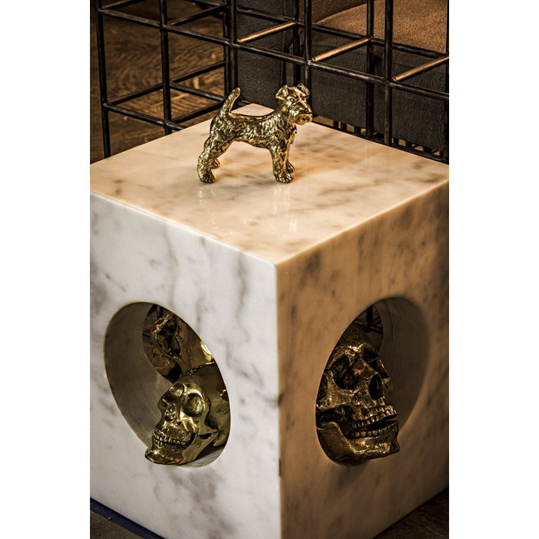 Contemporary Elegance 13" Solid Marble Side Table