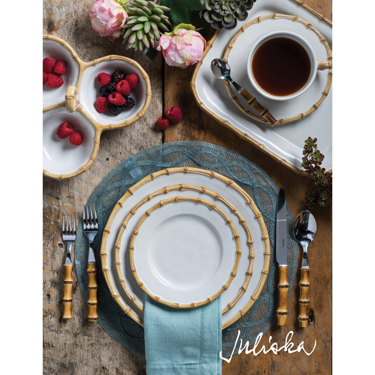 Juliska Classic Hand-Painted Bamboo Ceramic Charger Plate
